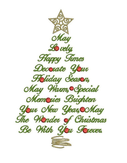 Big Christmas Tree Filled Machine Embroidery Digitized Design Pattern