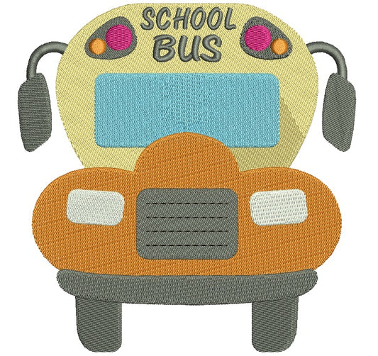 Big School Bus Filled Machine Embroidery Design Digitized Pattern