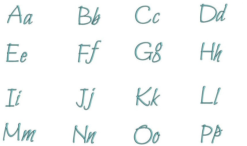 Bilbo Font Machine Embroidery Script Upper and Lower Case 1 2 3 inches ...