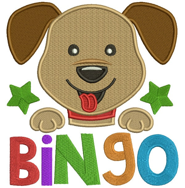 Bingo Cute Little Dog Filled Machine Embroidery Design Digitized Pattern