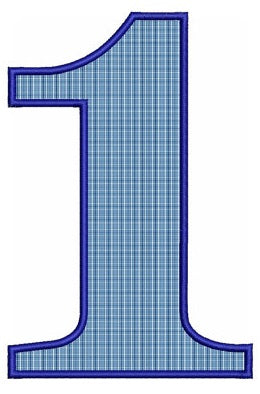 Birthday Number 1 Applique (1st birthday) Machine Embroidery Design Pattern- Instant Download - 4x4 , 5x7, and 6x10 hoops