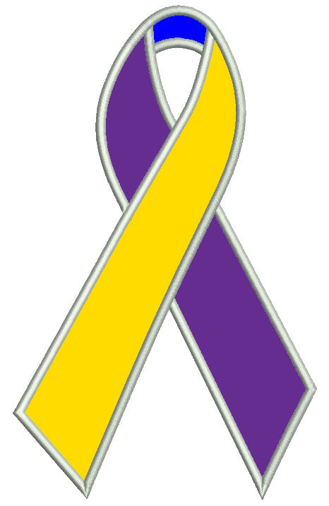 Bladder Cancer Ribbon Applique Machine Embroidery Design Digitized Pat ...