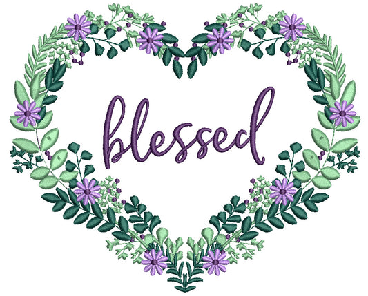 Blessed Flower Wreath Filled Machine Embroidery Design Digitized Pattern