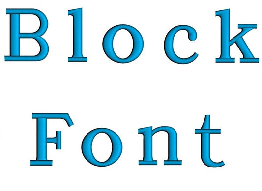 Block Font Machine Embroidery Script Upper and Lower Case 1 2 3 inches