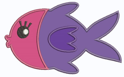 Blue Fin Fish Applique Machine Embroidery Design Digitized Pattern ...