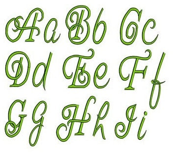 Machine Embroidery Font - Instant Download - Bohemian Font Script (Upper Case & Lower Case) - 1,2,3,4 inches