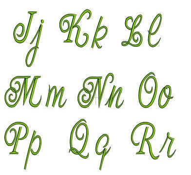 Machine Embroidery Font - Instant Download - Bohemian Font Script (Upper Case & Lower Case) - 1,2,3,4 inches