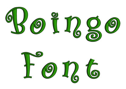 Boingo Font Machine Embroidery Script Upper and Lower Case 1 2 3 inches