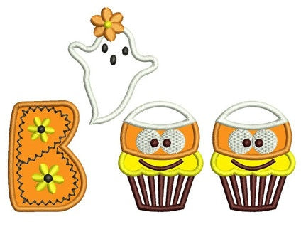 Boo Little Ghost Halloween Applique Machine Embroidery Digitized Design Pattern - Instant Download - 4x4 , 5x7, and 6x10
