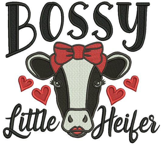 Bossy Little Heifer Filled Machine Embroidery Design Digitized Pattern