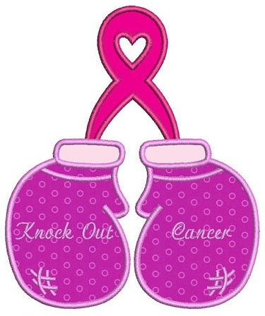Boxing Gloves Breast Cancer Awareness Applique Machine Embroidery Digitized Design Pattern - Instant Download - 4x4 , 5x7, 6x10