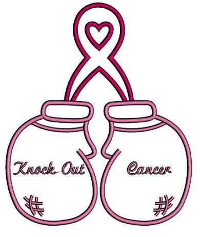 Boxing Gloves Breast Cancer Awareness Applique Machine Embroidery Digitized Design Pattern - Instant Download - 4x4 , 5x7, 6x10