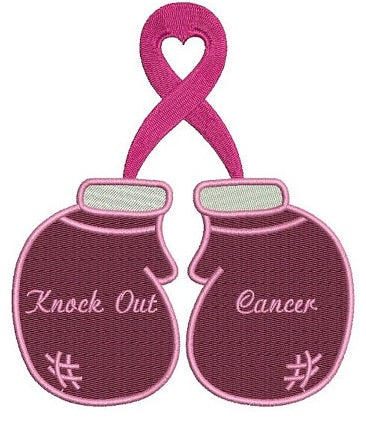 Boxing Gloves Breast Cancer Awareness Machine Embroidery Digitized Design Filled Pattern - Instant Download - 4x4 , 5x7, 6x10