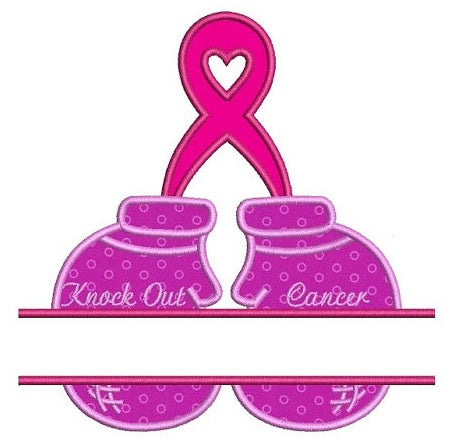 Boxing Gloves Breast Cancer Awareness Split Applique Machine Embroidery Digitized Design Pattern - Instant Download - 4x4 , 5x7, and 6x10