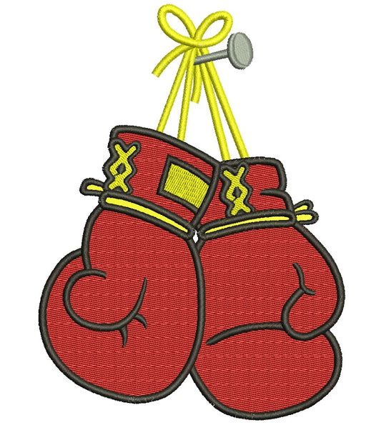 Boxing Gloves Filled Machine Embroidery Digitized Pattern- Instant Download - 4x4 ,5x7,6x10 -hoops