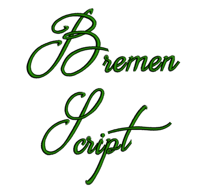 Bremen Script Machine Embroidery Font Upper and Lower Case 1 2 3 inches