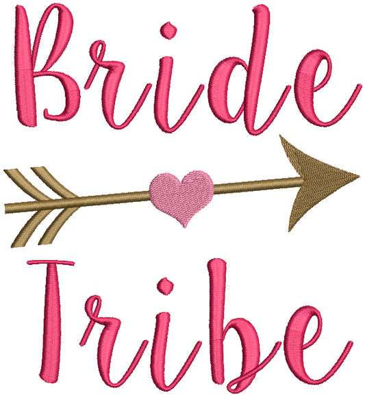 Bride Tribe Heart With Arrow Filled Machine Embroidery Design Digitized Pattern