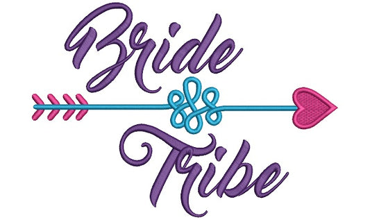 Bride Tribe Wedding Filled Machine Embroidery Digitized Design Pattern