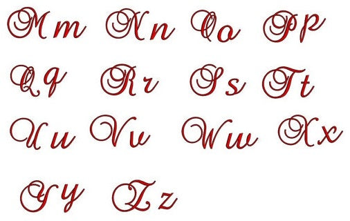 Brock Monogram Machine Embroidery Satin Stitch Font Upper and Lower Case Instant Download-1 2 3 inch