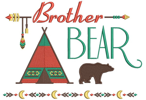 Brother Bear Tribal Filled Machine Embroidery Design Digitized Pattern