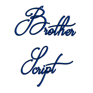 Brother Font Machine Embroidery Script Upper and Lower Case 1 2 3 inches