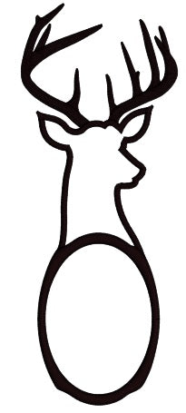 Buck Deer Hunting Oval Applique Machine Embroidery Digitized Design Pattern