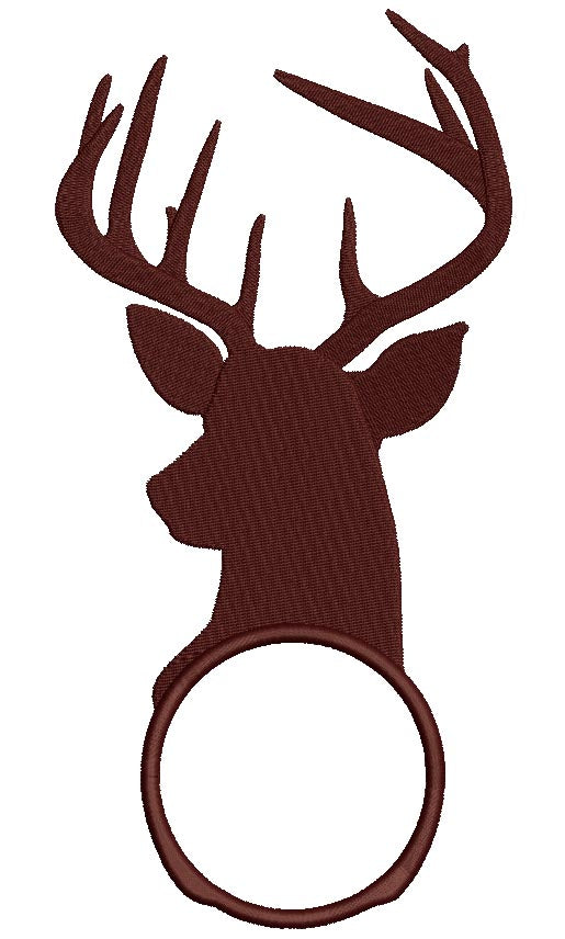 Buck Deer With Cirlce Hunting Filled Machine Embroidery Digitized Design Pattern