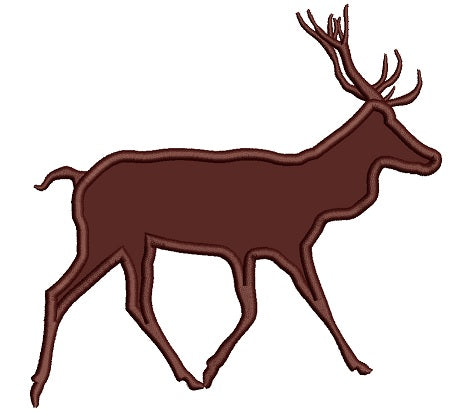 Buck Hunting Deer Applique Machine Embroidery Design Digitized Pattern