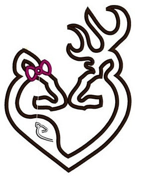 Buck and Pregnant Doe Hunting Applique machine embroidery digitized design pattern -Instant Download -4x4 , 5x7, 6x10 hoops