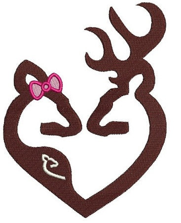 Buck and Pregnant Doe Hunting Filled machine embroidery digitized design pattern -Instant Download -4x4 , 5x7, 6x10 hoops