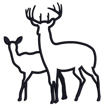 Buck and a doe Applique machine hunting embroidery digitized Applique design pattern - Instant Download -4x4 , 5x7, and 6x10 hoops