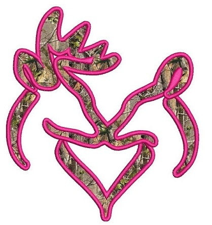 Buck and doe heart kissing applique machine embroidery digitized design pattern - Instant Download -4x4 , 5x7, and 6x10 hoops