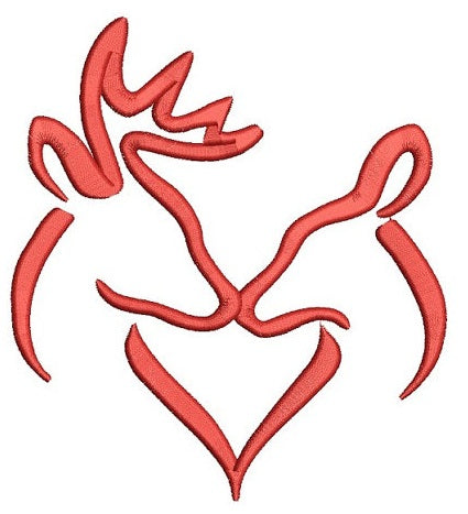 Buck and doe heart kissing machine embroidery filled digitized design pattern - Instant Download -4x4 , 5x7, and 6x10 hoops