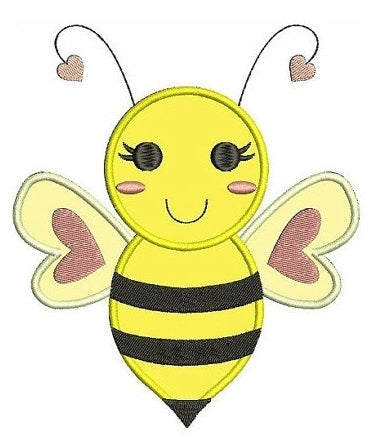 Bumble Bee Applique Machine Embroidery Design Instant Download comes in three sizes to fit 4x4 , 5x7, and 6x10 hoops