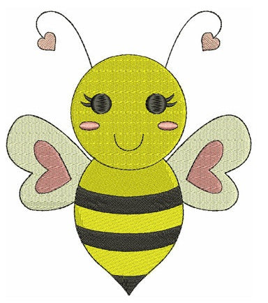 Bumble Bee Machine Embroidery Design Filled Instant Download comes in three sizes to fit 4x4 , 5x7, and 6x10 hoops