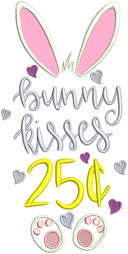 Bunny Kisses 25 Cents Easter Applique Machine Embroidery Design Digitized