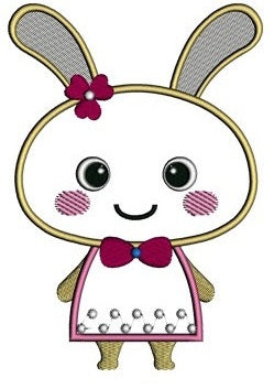 Bunny Rabbit Applique Machine Embroidery Digitized Design Pattern - Instant Download - 4x4 , 5x7, 6x10