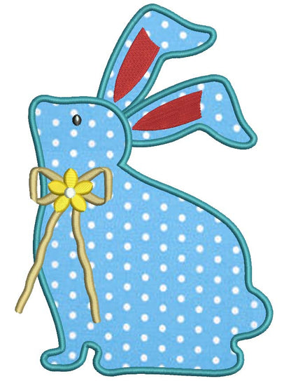 Bunny Rabbit with big ears Applique Machine Embroidery Digitized Design Pattern