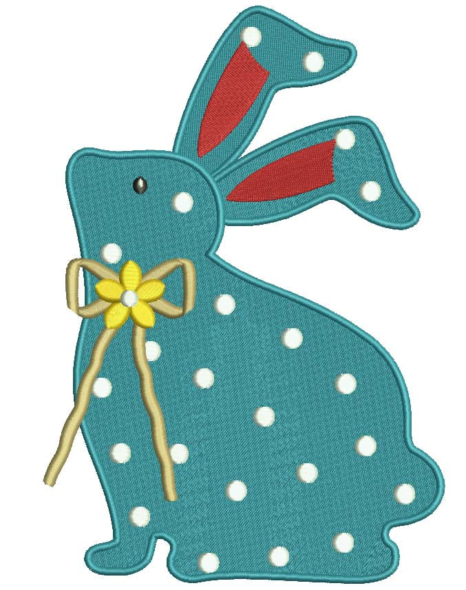 Bunny Rabbit with big ears Filled Machine Embroidery Digitized Design ...