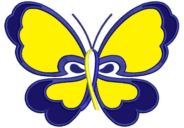Butterfly Down Syndrome Awareness Applique Machine Embroidery Digitized Design Pattern