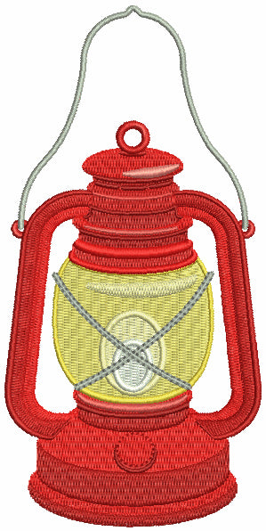 Camping Lantern Filled Machine Embroidery Design Digitized Pattern