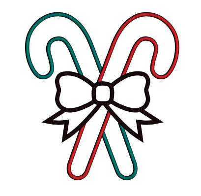 Candy Cane Christmas Applique Machine Embroidery Digitized Design Pattern