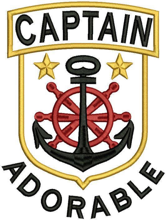 Captain Adorable Nautical Anchor Applique Machine Embroidery Design Digitized Pattern