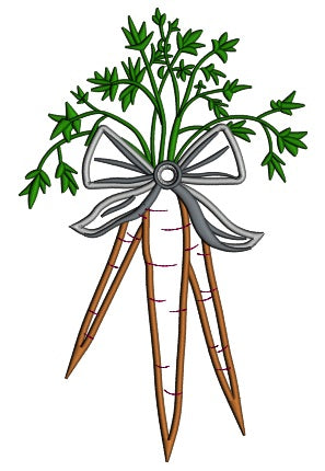 Carrots With a Bow Applique Machine Embroidery Design Digitized Pattern