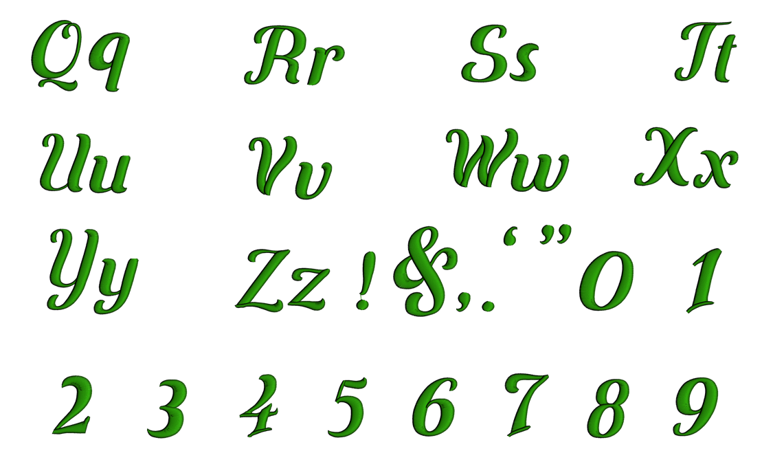 Carta Script Machine Embroidery Font Upper and Lower Case 1 2 3 inches ...
