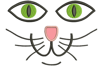 Cat Eyes Applique Machine Embroidery Digitized Design Pattern