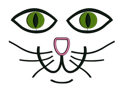 Cat Eyes Applique Machine Embroidery Digitized Design Pattern