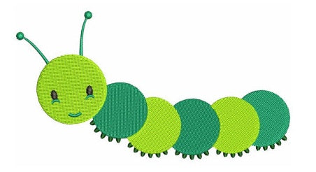 Caterpillar Machine Embroidery Digitized Design Filled Pattern - Instant Download - 4x4 , 5x7, and 6x10 -hoops