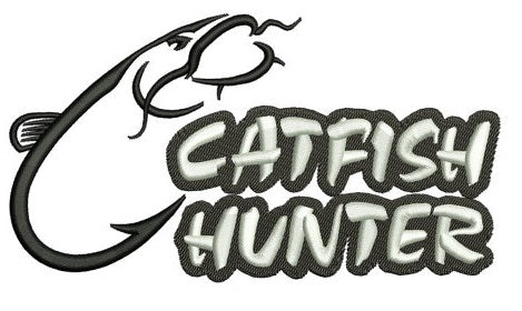 Catfish Hunter Fishing and Hunting Machine Embroidery Digitized Design Pattern- Instant Download - 4x4 ,5x7,6x10