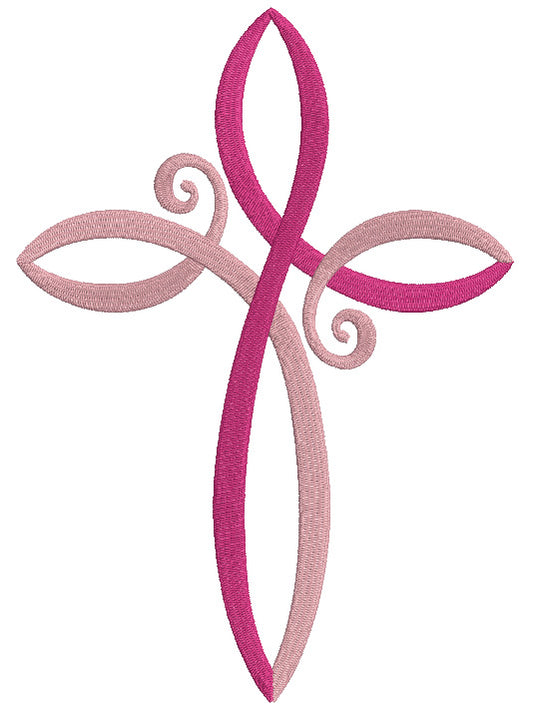 Celtic Cross Breast Cancer Awareness Filled Machine Embroidery Design Digitized Pattern